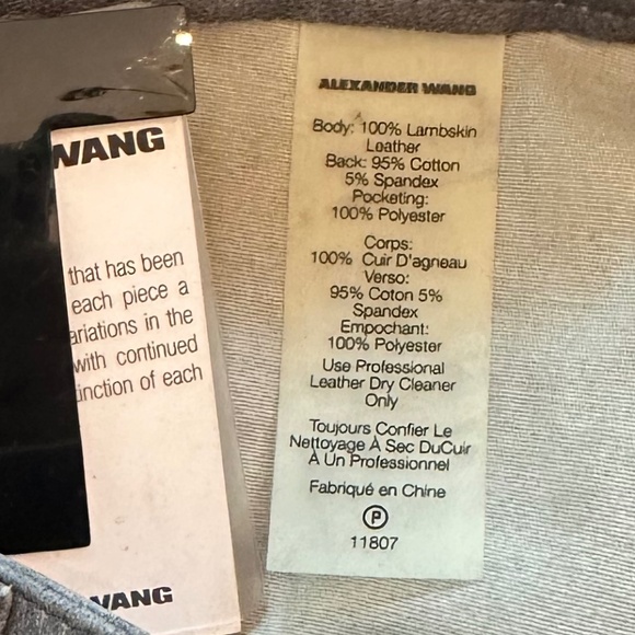 NWT - T by Alexander Wang Gray Stretch Distressed 100% Lamb Leather Pants -Sz 29 - Picture 15 of 16